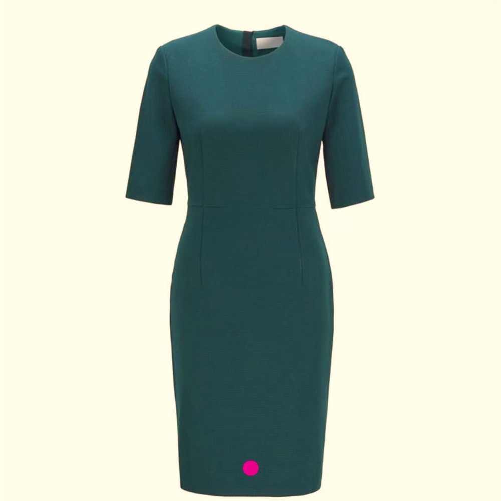 BOSS Hugo Boss Womens Daxine Green Textured Above Knee Sheath Dress NWT